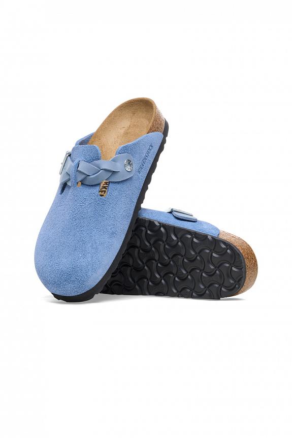 BIRKENSTOCK Boston Braided Suede Leather Elemental Blue